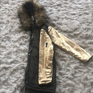 Peta Approved Vegan fur army green Parka.